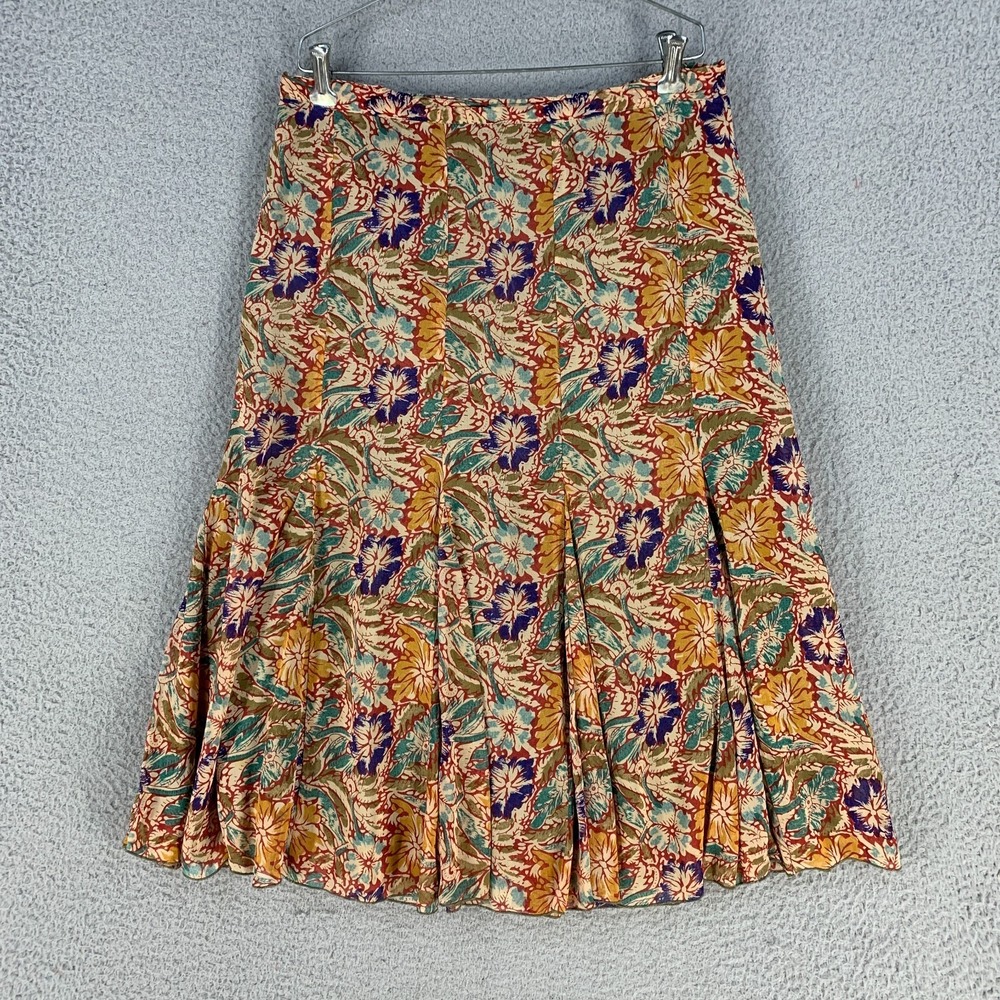 Indira Skirt Large Floral Pleated Hem Stretch‎ Phoebe Buffay Cottage